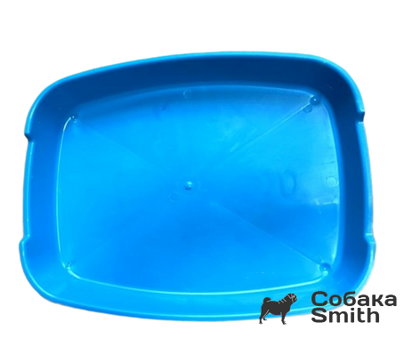 Туалет для кота без сетки, 32 х 27 х 5 см, голубой 2556 фото