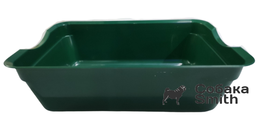 Глубокий туалет для кошек, 39 х 27 х 12 см, зеленый 2562 фото