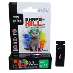 Краплі АкароКіл Зоохелс протипаразитні д/котів до 5 кг піп.0,7 мл 3819 фото