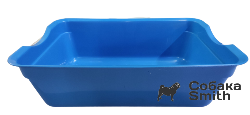 Глубокий туалет для кошек, 39 х 27 х 12 см, голубой 2566 фото