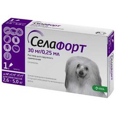 Краплі Селафорт для собак, спот-он 30 мг (2,6-5 кг) №1 (аналог Стронгхолда) 3541 фото