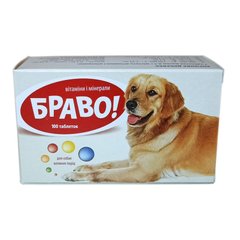 Вітаміни Браво д/собак великих порід таб. №100 3385 фото